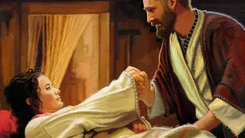 Tabitha being brought back to life by the Apostle Peter