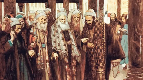 the chief priests discussing how they will destroy Jesus Christ