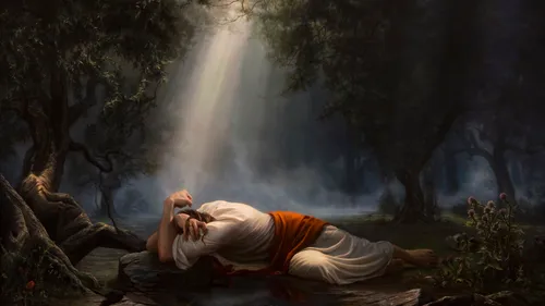 Christ lying on the ground in Gethsemane