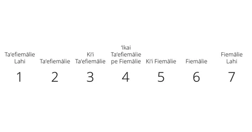 Fakatātā mo e ngaahi foʻi lea Taʻefiemālie ʻAupito mo e Fiemālie ʻAupito.