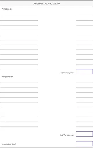 Formulir kosong: Laporan Laba Rugi Saya