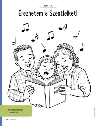 coloring page of children singing