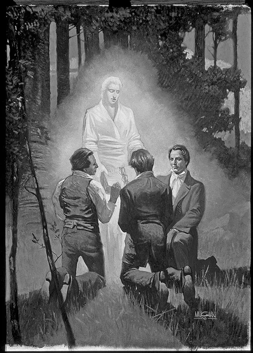 Angel showing gold plates