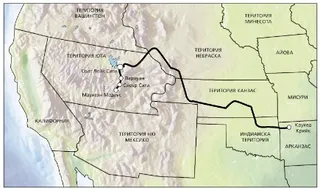 карта, Арканзас до Калифорния