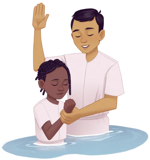 Missionary baptizing girl