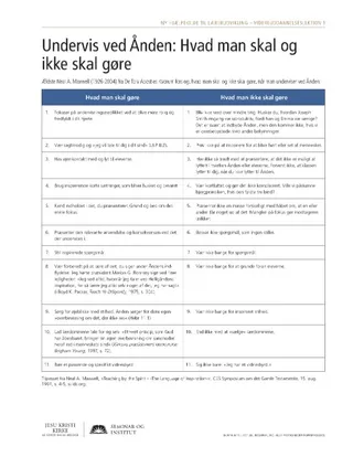 uddelingsark, Undervis ved Ånden: Hvad man skal gøre og ikke skal gøre