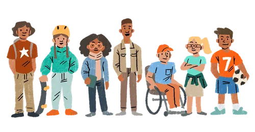 diverse young people