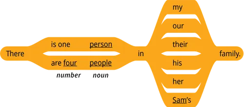 pattern 1 answer there are number noun in my family