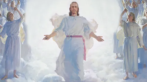 the resurrected Christ surrounded by angels