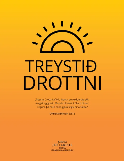 veggspjald „Treystið Drottni“