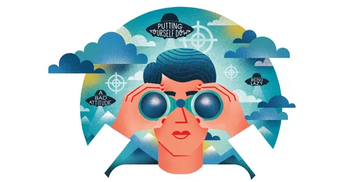 young man with binoculars