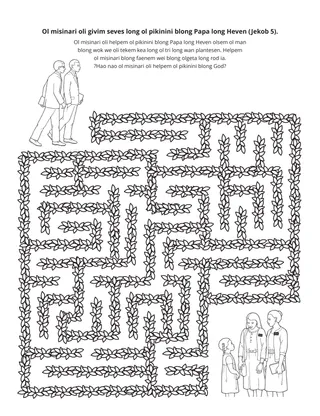 aktiviti pej: ol misinari oli givim seves long ol pikinini blong Papa long Heven