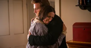 Joseph and Emma Smith hug