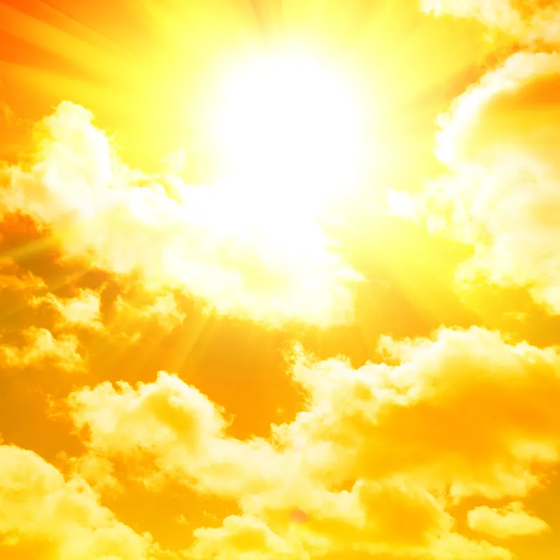 The sun shines in the sky symbolizing the celestial kingdom