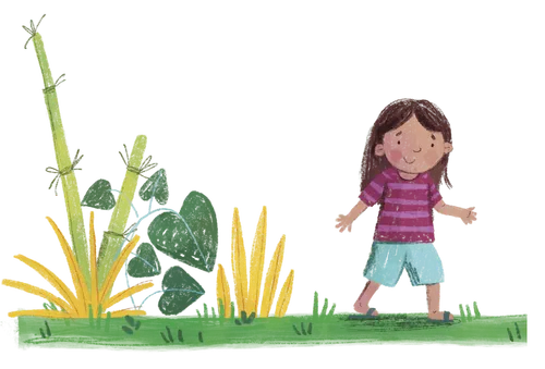 Girl walking outside