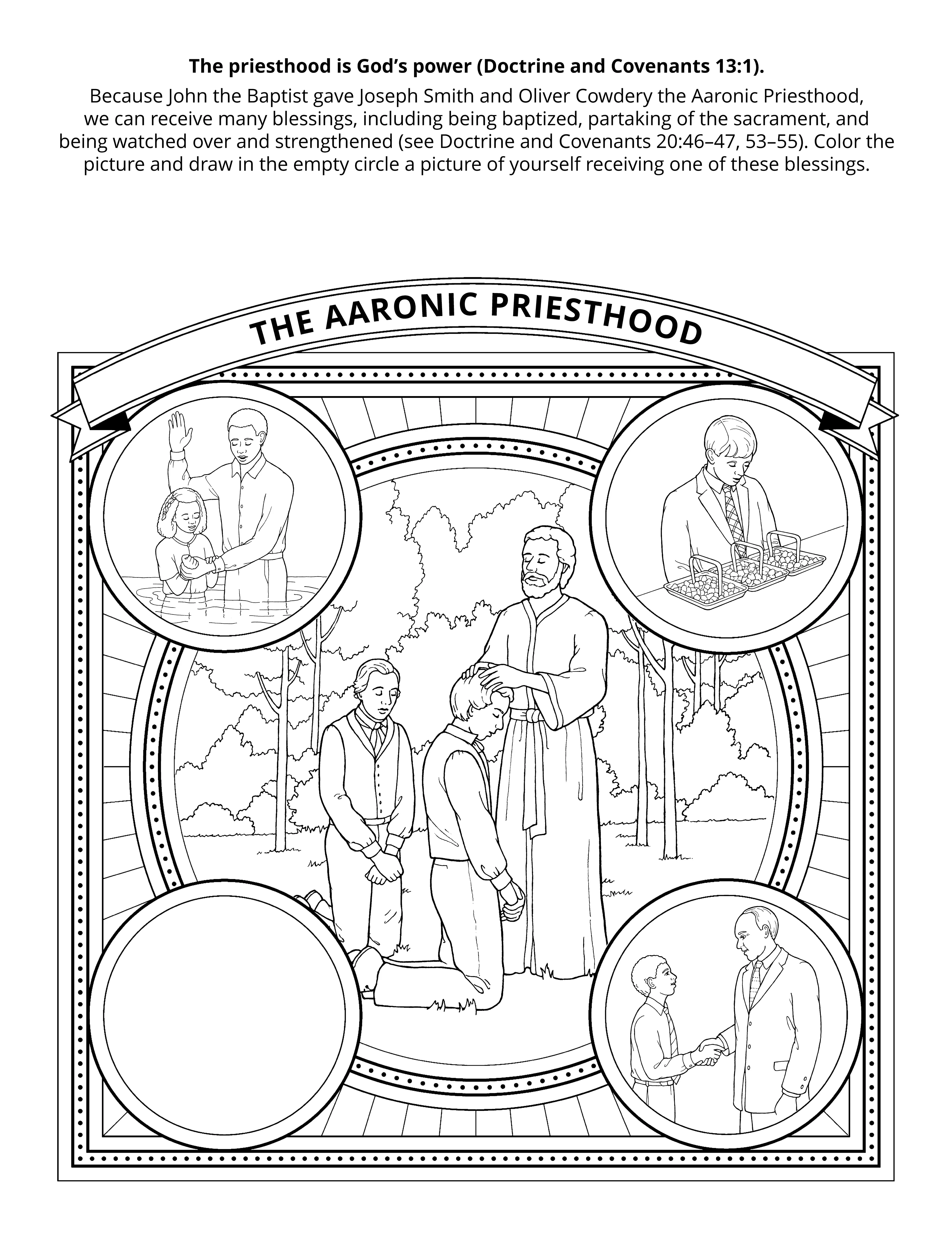 Illustration depicts aspects of Aaronic Priesthood