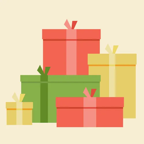 three Christmas presents