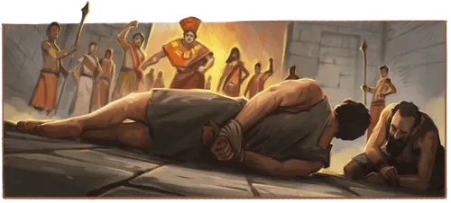 Алма, Амюлек хоёр шоронд хоригдож байгаа нь