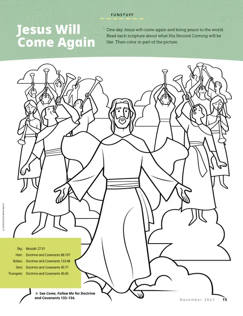 Coloring page PDF of Jesus Christ at His Second Coming