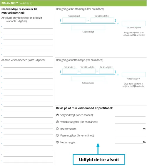 Eksempel: Bevis på, at min virksomhed er indbringende