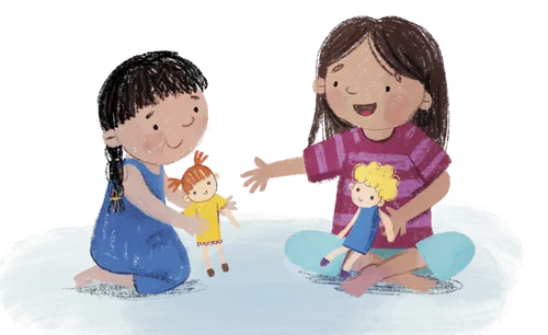 Sisters playing together