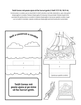 Pagină cu activități: Tatăl Ceresc mă poate ajuta să fac lucruri grele.