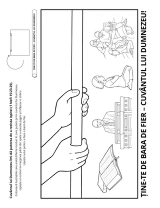 Pagină cu activități: Cuvântul lui Dumnezeu îmi dă putere să mă împotrivesc ispitelor.