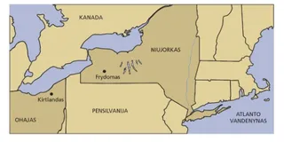 map, New York and Ohio