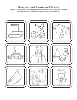 Pagină cu activități: Mărturia mea poate să-i întărească pe alții.