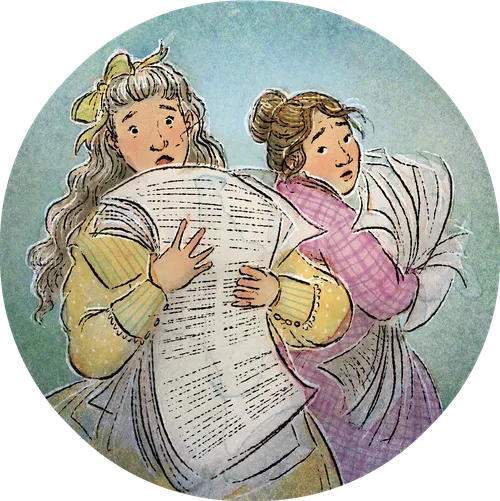 девојчица трчи са папирима