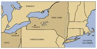 map, New York and Ohio