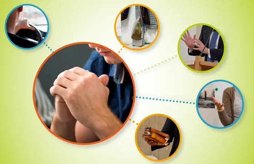 composite photo showing prayer, driving, scriptures, and so on