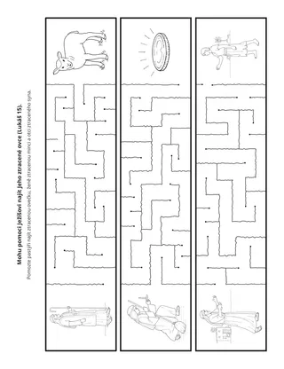 stránka s činnostmi: Mohu Ježíšovi pomoci nalézat a přivádět zpět Jeho ovce