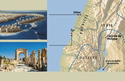 carte et images de Sidon et Tyr