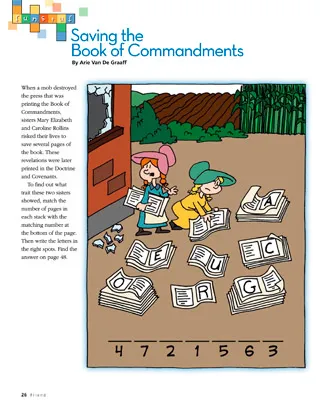 two girls picking up pages