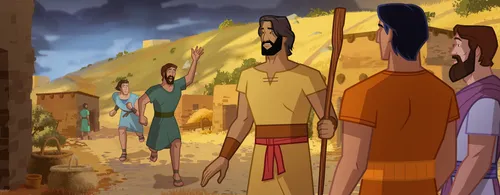 Two men hurry to talk to Peter.