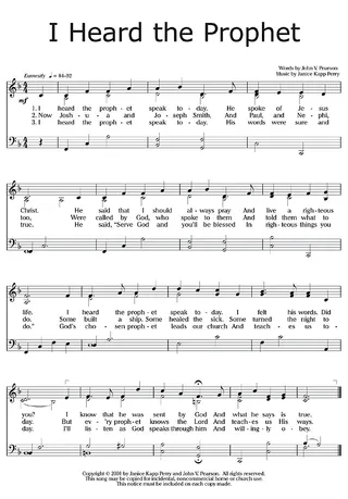 music, I Heard the Prophet