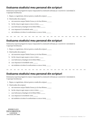 Evaluarea studiului meu personal din scripturi