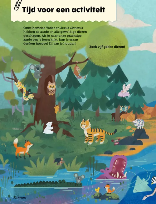 Pdf met een tafereel uit de natuur waarop veel dieren staan