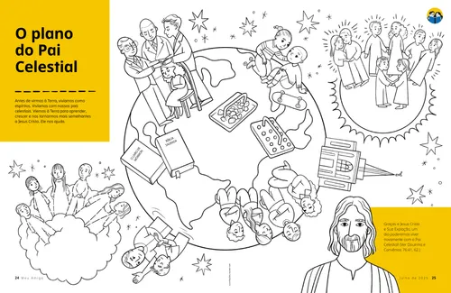 Página em PDF para colorir do plano do Pai Celestial