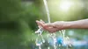 water pouring on hands