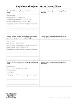 handout na Paghahanap kay Jesucristo sa Lumang Tipan