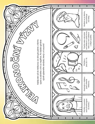 činnost v PDF s obrázky k vybarvení s velikonoční tématikou