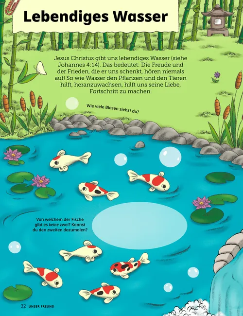 PDF: Fische in einem Teich mit Seerosen