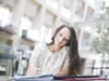 woman studying