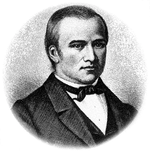 Portrait engraving of Newel K. whitney.