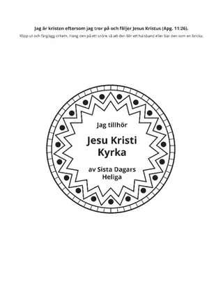 aktivitetssida: Jag är kristen