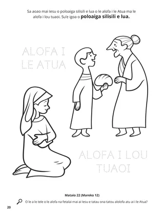 The Two Great Commandments coloring page