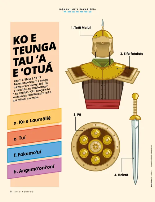 Peesi PDF ʻo ha ʻekitivitī ʻoku ʻi ai ha ngaahi konga kehekehe ʻo e teunga taú