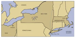 Hartă, nord-estul Statele Unite